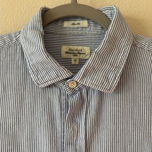 Hartford Men’s Seersucker Button-Up Shirt – Size M (Slim Fit)